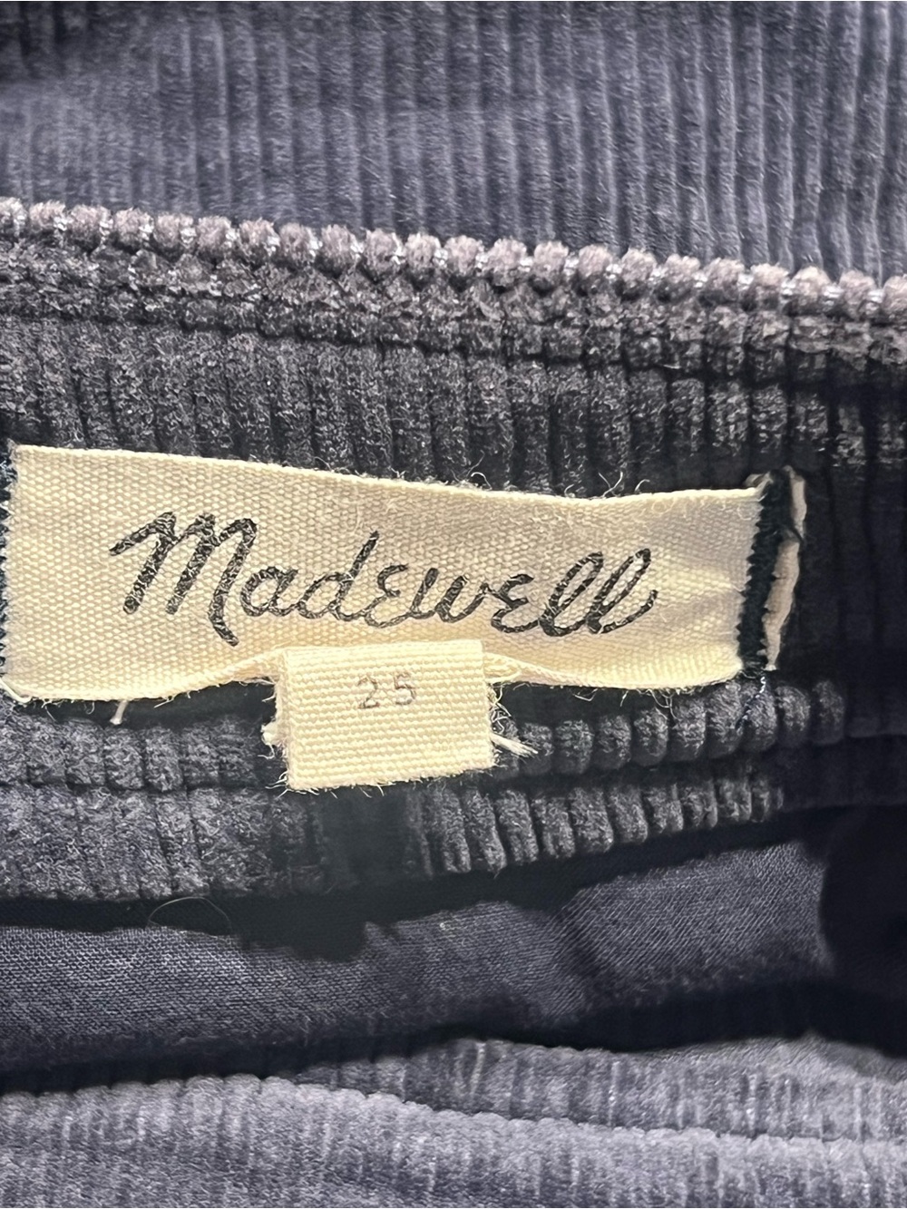 Madewell Crop Wide Leg Navy Corduroy Pants - Women Sz 25. P10 - Picture 7 of 7